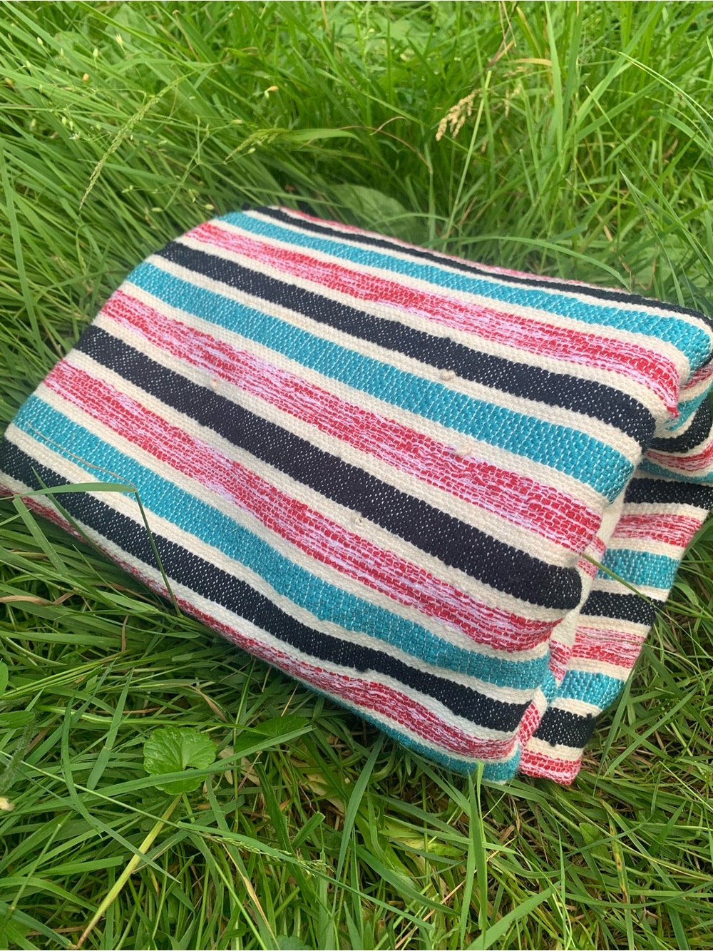 New handwoven Striped picnic Blanket cotton - Classic Cozy Style